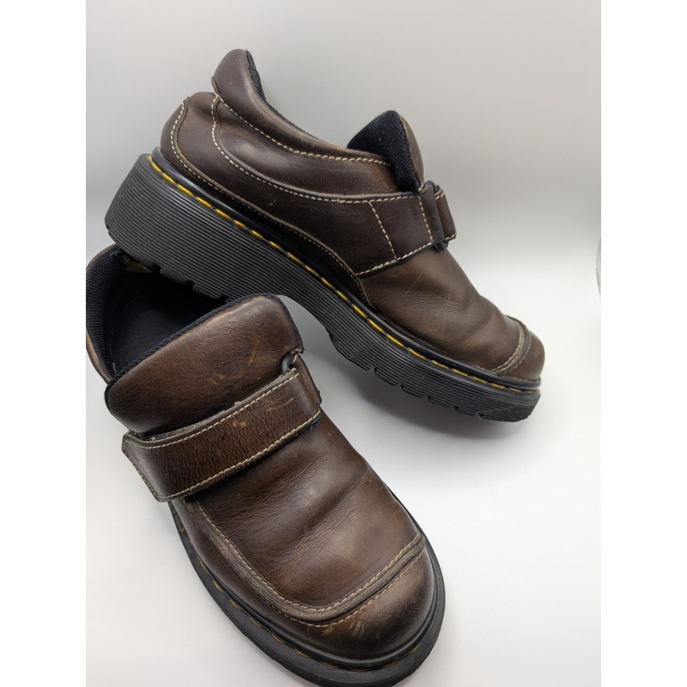 VTG Dr Marten Shoes MIE Monk Strap Chunky Soles England UK 4 US 5 W 7 Grunge